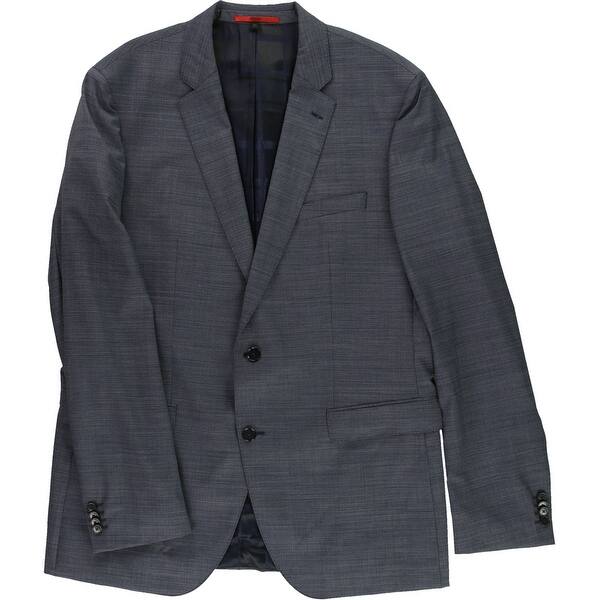 Shop Hugo Boss Mens Slim Fit Two Button Blazer Jacket Blue 48