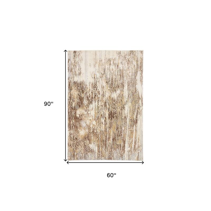 Vina Abstract Modern Non Skid Woven Durable Area Rug By HomeRoots - 5' x 8'