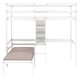 preview thumbnail 12 of 14, Artsy Twin over Twin Bunk Bed with Shelves and Ladder, Convertible Loft Bed with L-Shape Desk, Quality Construction, White