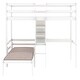 preview thumbnail 10 of 12, Convertible Loft Bed with L-Shape Desk, Twin Bunk Bed with Shelves, Ladder, and Foldable Lower Bed, Space-Saving Design, White