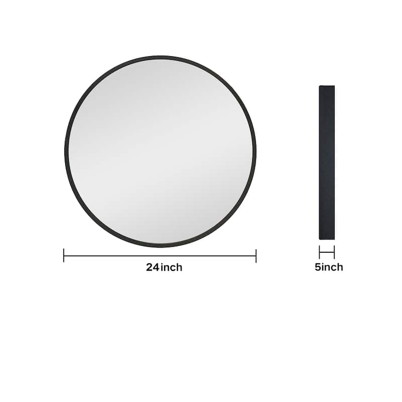 24/30 inch Round Surface Mount Medicine Cabinet with Mirror and Shelves
