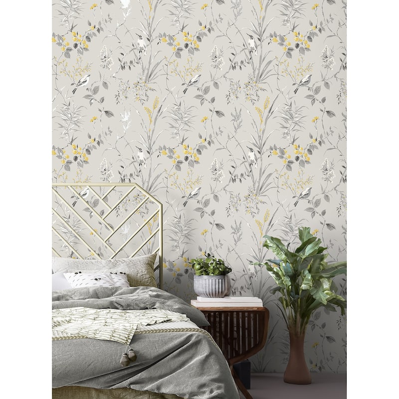 Fine Decor Mariko Grey Botanical Wallpaper