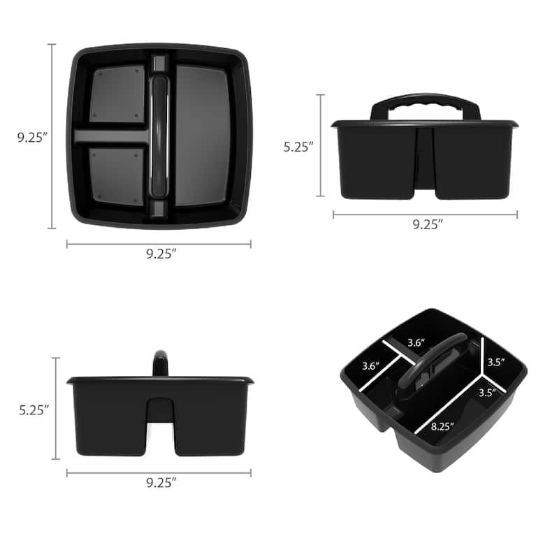 Storex Small Caddy, Black, Pack of 6