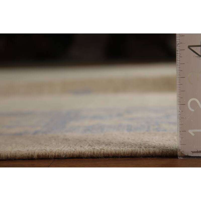Hand Knotted Oriental 100% Wool Carpet Transitional All-Over Beige & Ivories Oushak Area Rug - 14' 0'' X 10' 0''