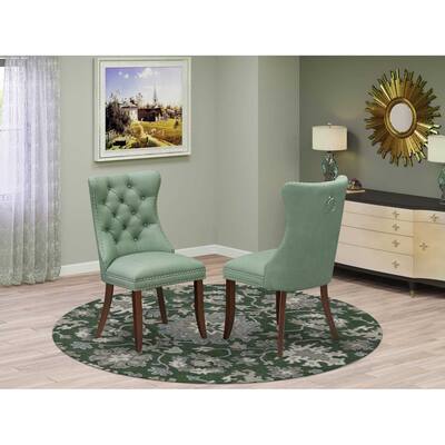 Parsons Dining Chairs Set of 2 - Upholstered Accent Chairs with Nailhead Trim - Modern Kitchen Chairs