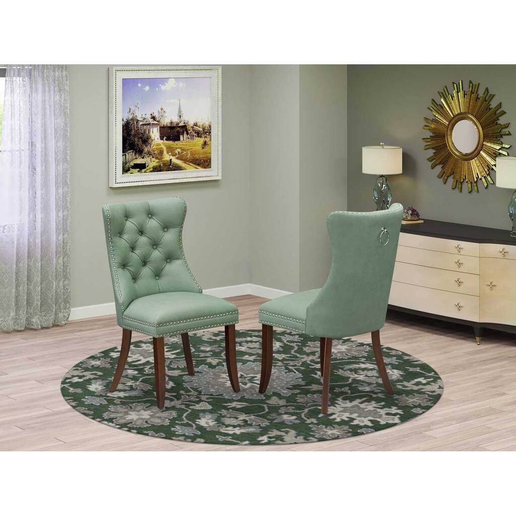 Parsons Dining Chairs Set of 2 - Upholstered Accent Chairs with Nailhead Trim - Modern Kitchen Chairs