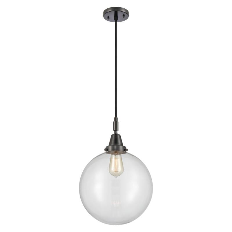 Innovations Lighting Downtown Urban - Caden Beacon - 1 Light 12" Cord Hung Mini Pendant - Clear Shade/Matte Black