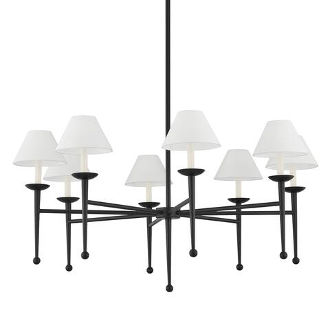 London - 8 Light Chandelier - Forged Iron Frame