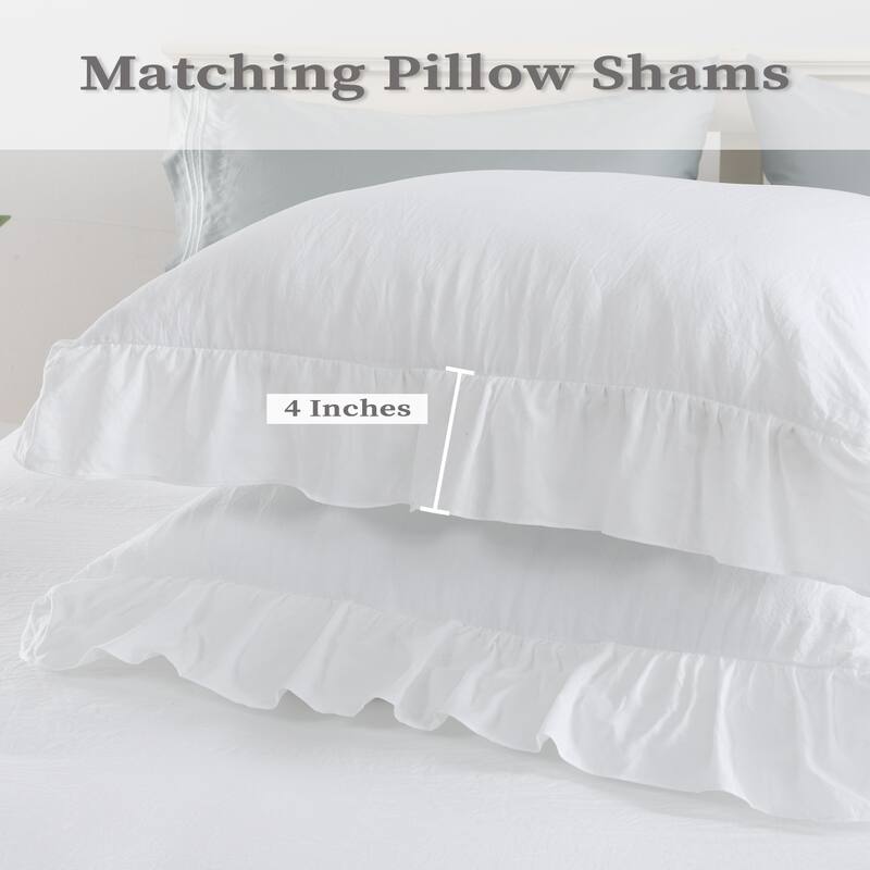 Soft Washed Microfiber Ruffle Duvet Cover Set