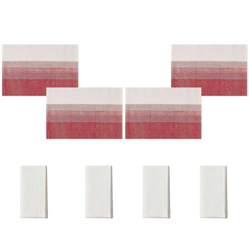 Avanti Linens Ombre 4-Pack Placemat & 4-Pack Napkin Set