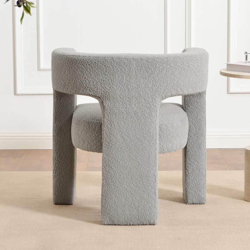 KINWELL 28" Wide Boucle Upholstered Square Armchair