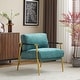 preview thumbnail 51 of 63, 27.56" Modern Accent Chair with Plush Cushions, Metal Frame, and Wooden Armrest Design -for Living Room, Bedroom