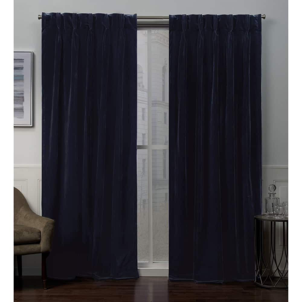 ATI Home Velvet Heavyweight Pinch Pleat Top Curtain Panel Pair