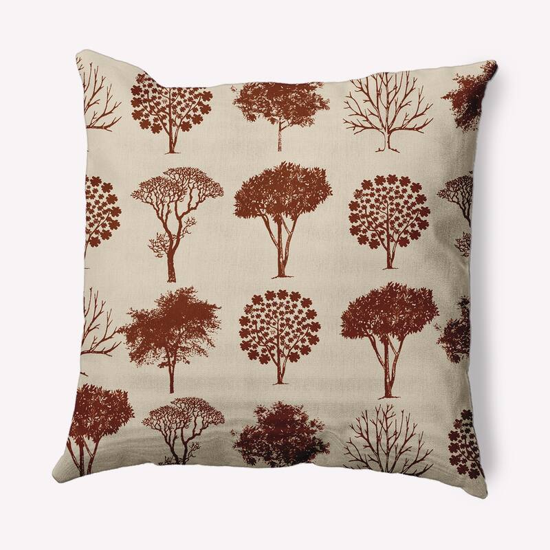 Field of Trees Fall Indoor/Outdoor Throw Pillow - 18" x 18" - Oak