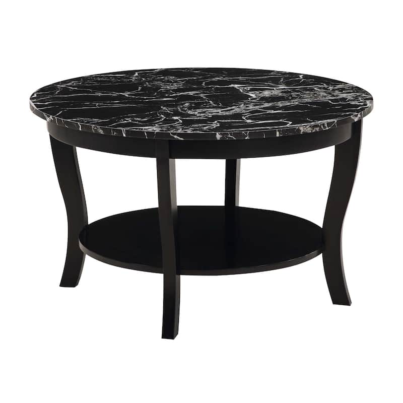 Convenience Concepts American Heritage Round Coffee Table with Shelf