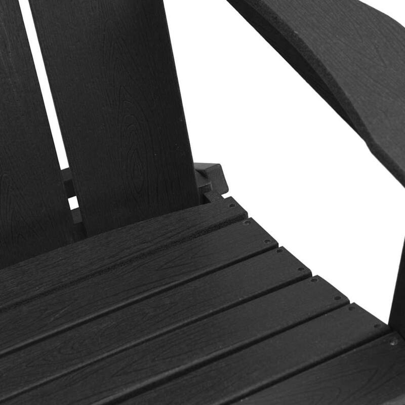 vidaXL Folding Adirondack Chair Black 74.5 x 80.5 x 90cm Plastic - 74.5 x 80.5 x 90cm
