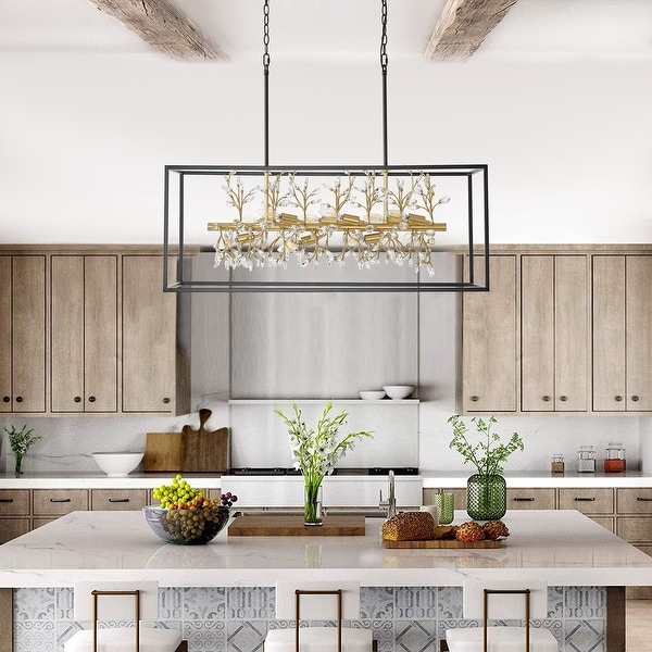 Crystal chandelier kitchen top