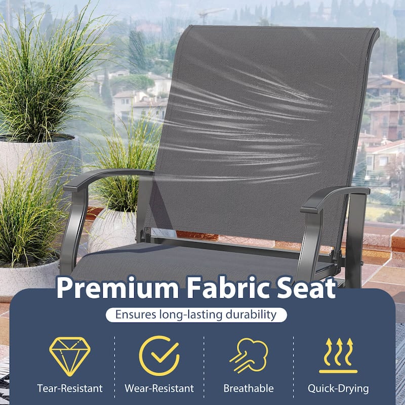 Costway Porch Gliders Set of 2/4 with Reclined High Back Breathable - See Details