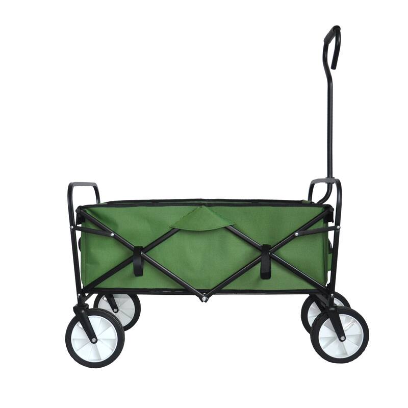 Folding Wagon Garden Shopping Beach cart (Green)
