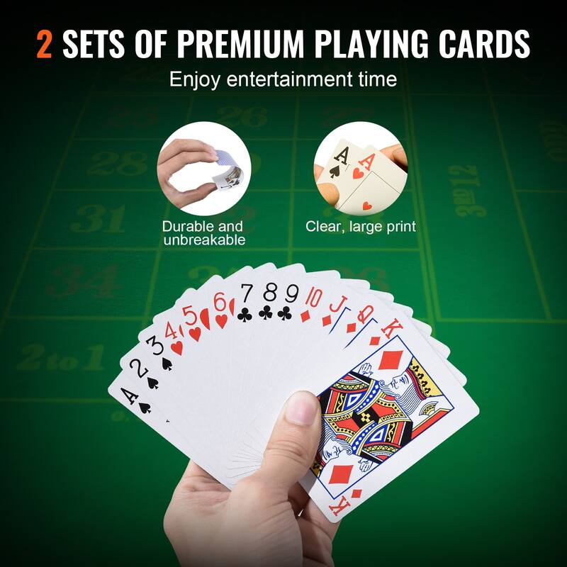 Poker Chip Set Cards, Buttons and Dices, for Texas Hold'em, Blackjack, Gambling