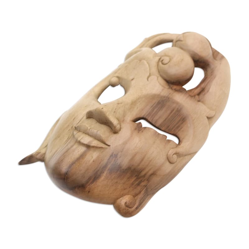 Novica Handmade Mellow Mood Hibiscus Wood Mask