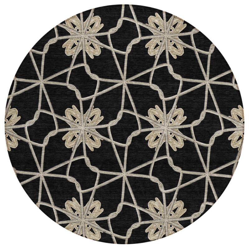 Machine Washable Indoor/ Outdoor Chantille Contempoary Whimsy Rug