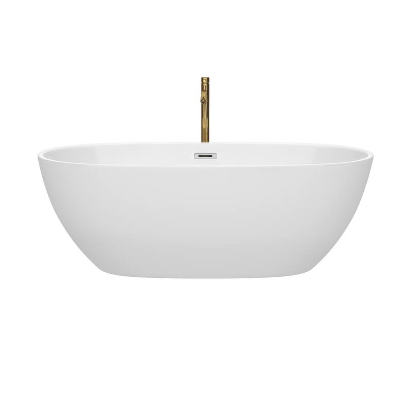 Wyndham Collection Juno 67-inch White Freestanding Soaking Bathtub