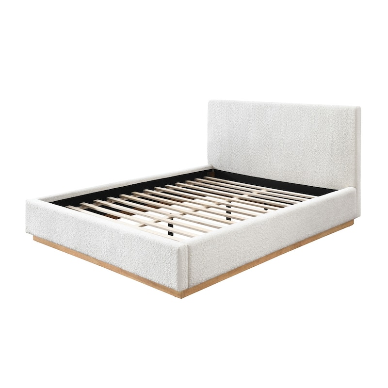 Porter Boucle Upholstered Wood Base Platform Bed