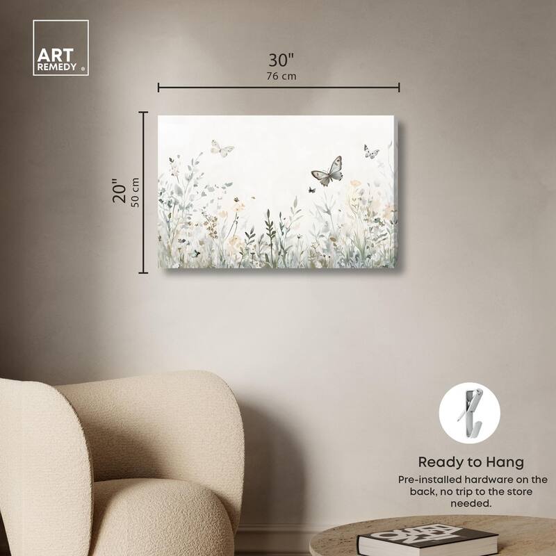 Butterfly Field Canvas by Art Remedy, Gallery Wrapped