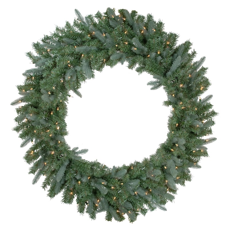 Pre-Lit Granville Fraser Fir Artificial Christmas Wreath 48-Inch Clear Lights - 48"