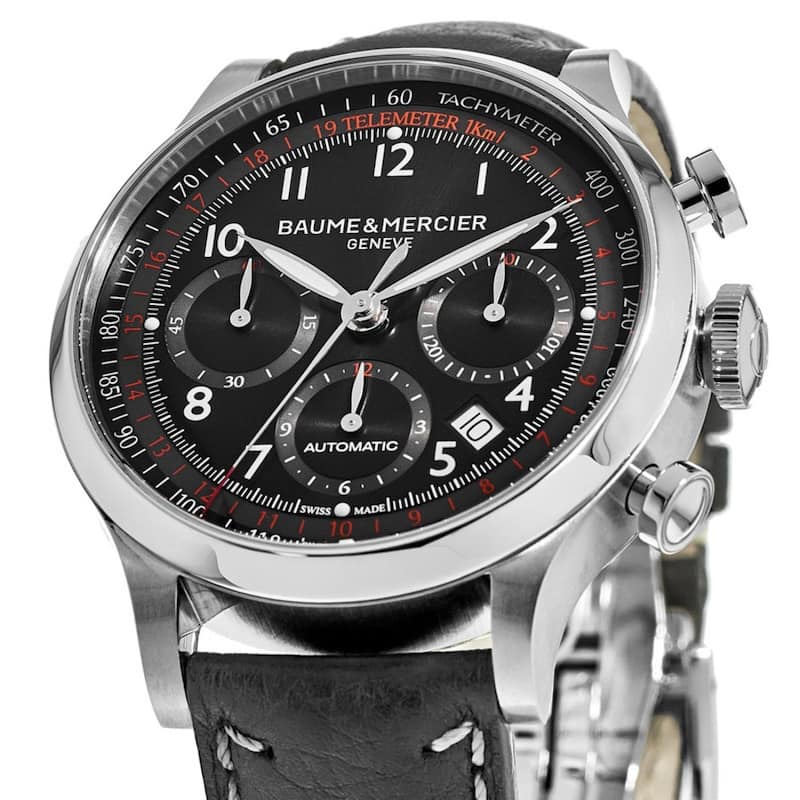 Baume and Mercier Capeland Men's Watch - Black Face, Black Band