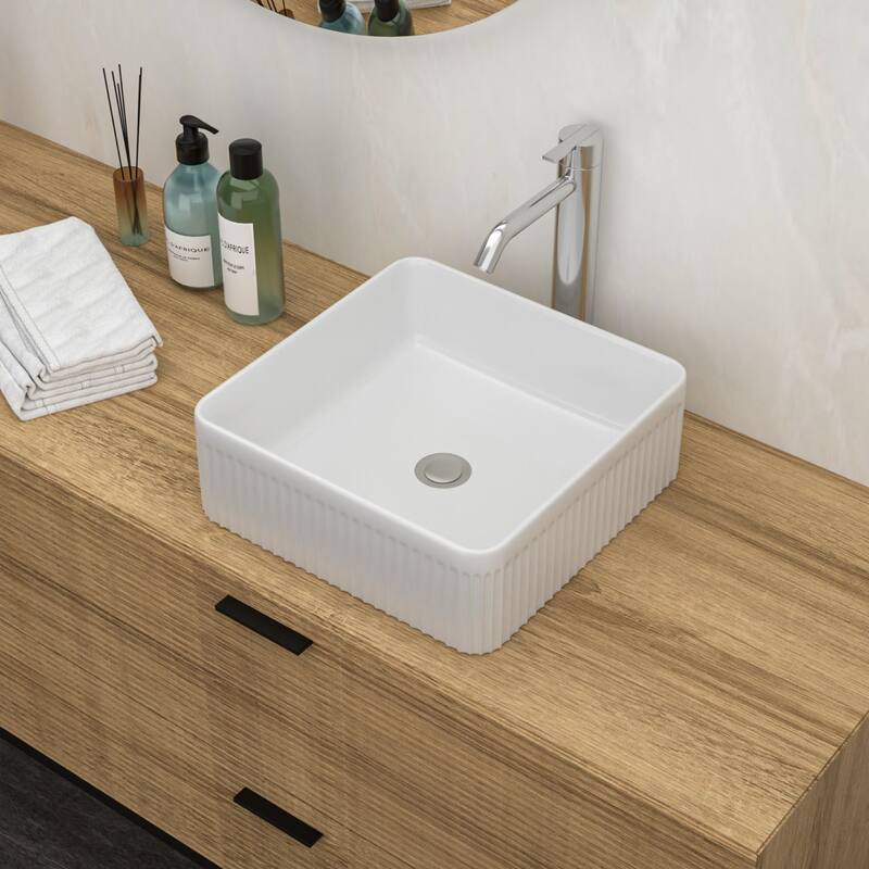 Square Countertop Ceramic Sink