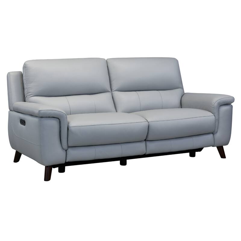 Lizette 78" Dove Gray or Brown Leather Power Recliner Sofa with USB