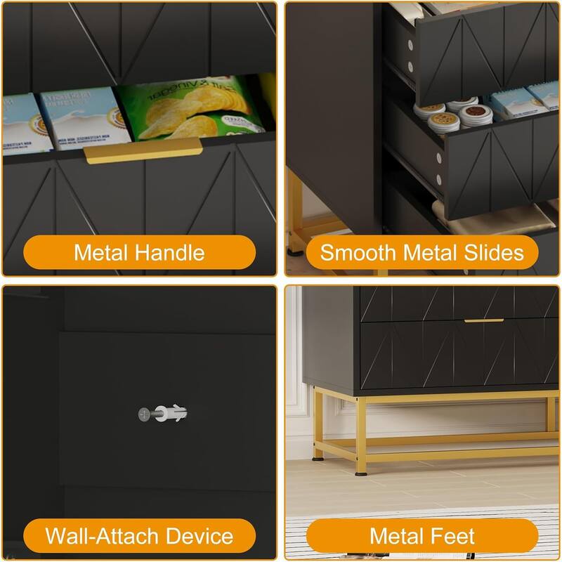 6 Drawer Dresser for Bedroom, Small Chest of Drawers with Storage