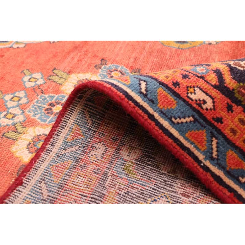 ECARPETGALLERY Hand-knotted Kayseri Vintage Light Red Wool Rug - 6'8 x 10'4