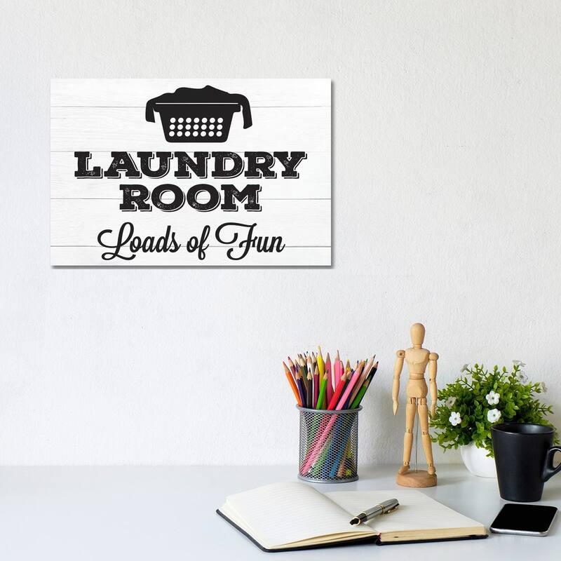 iCanvas "Laundry Shiplap I" by Melody Hogan Canvas Print - 8x12x0.75
