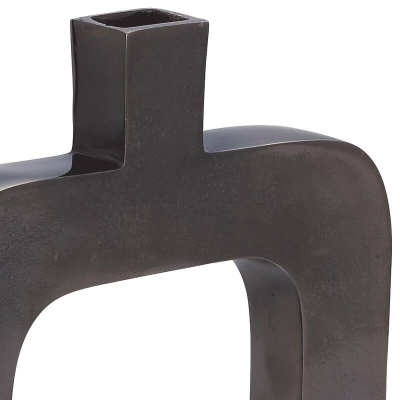 Black Aluminum Contemporary Vase 18 x 11 x 2
