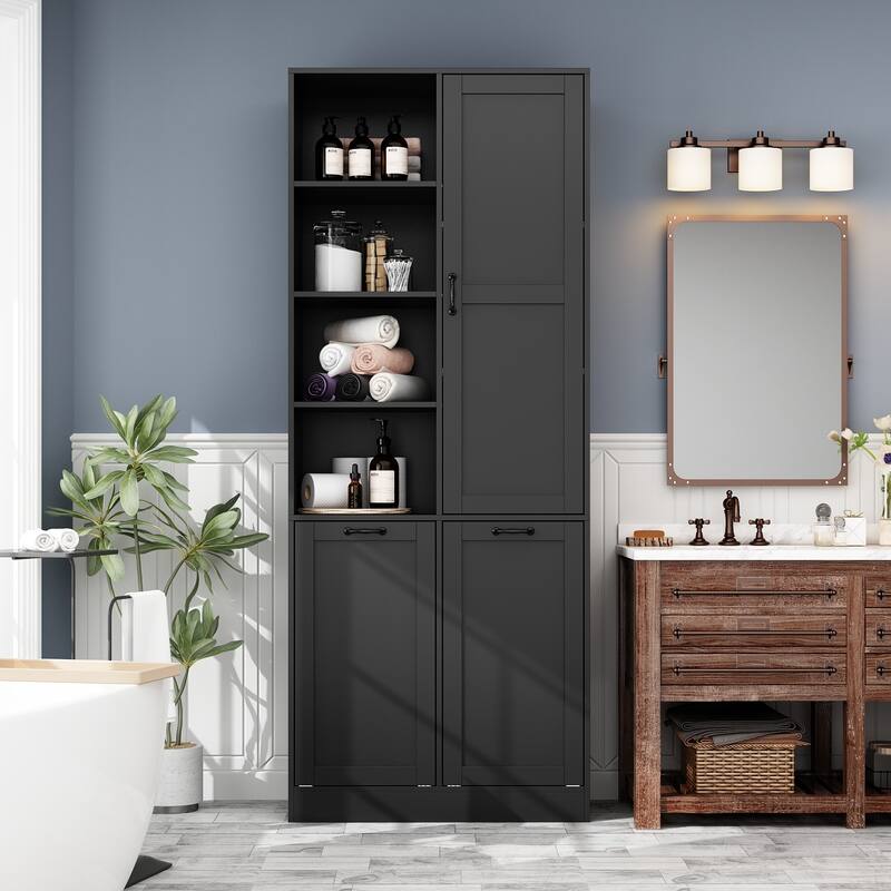 Modern Console Table with Rotating Drawers and Hidden Storage Entryway
