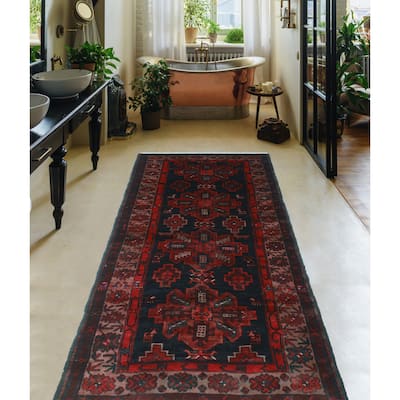 Semi Antique Alexina Rust/Navy Runner - 3'5" x 8'2"