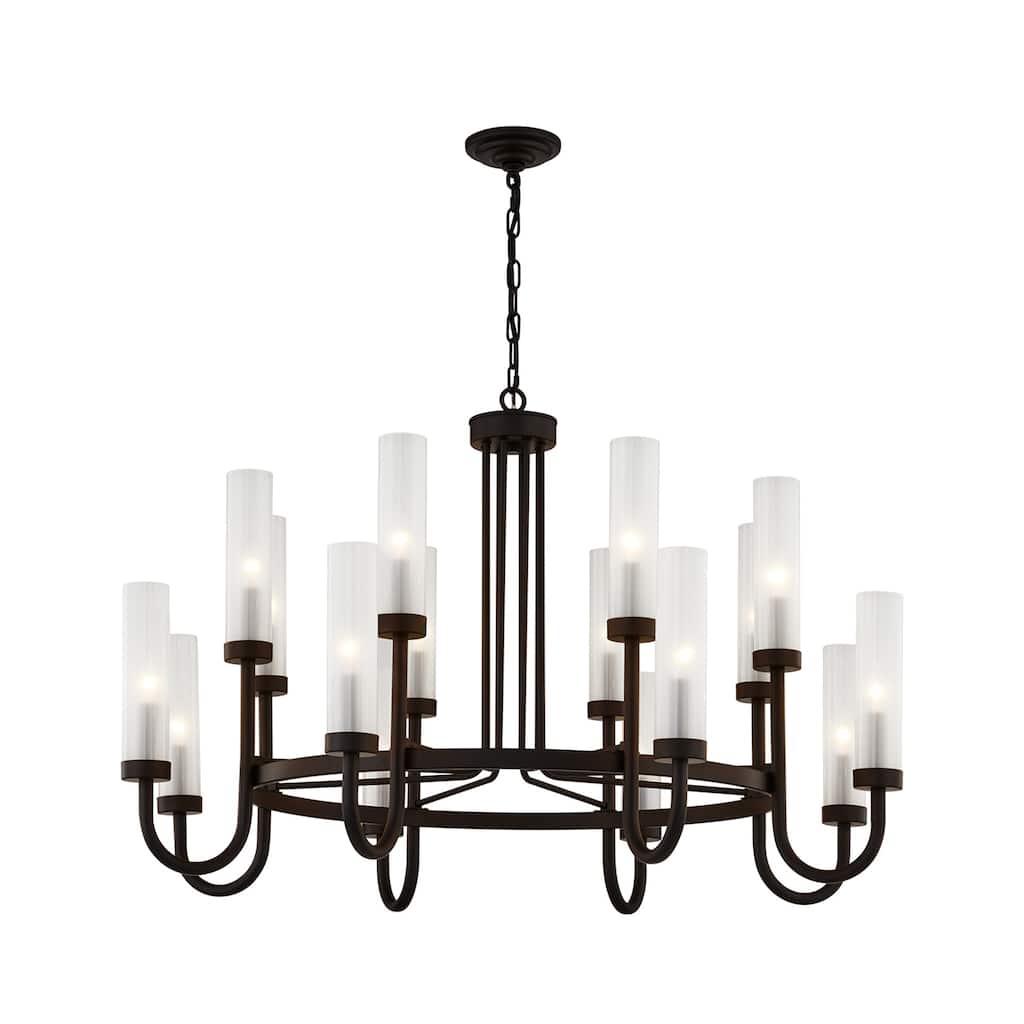 Anchor 42" Chandelier with Clear Frosted Shade