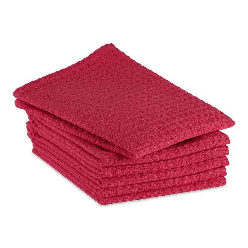 DII Black Recycled Cotton Waffle Dishtowel (Set of 6)