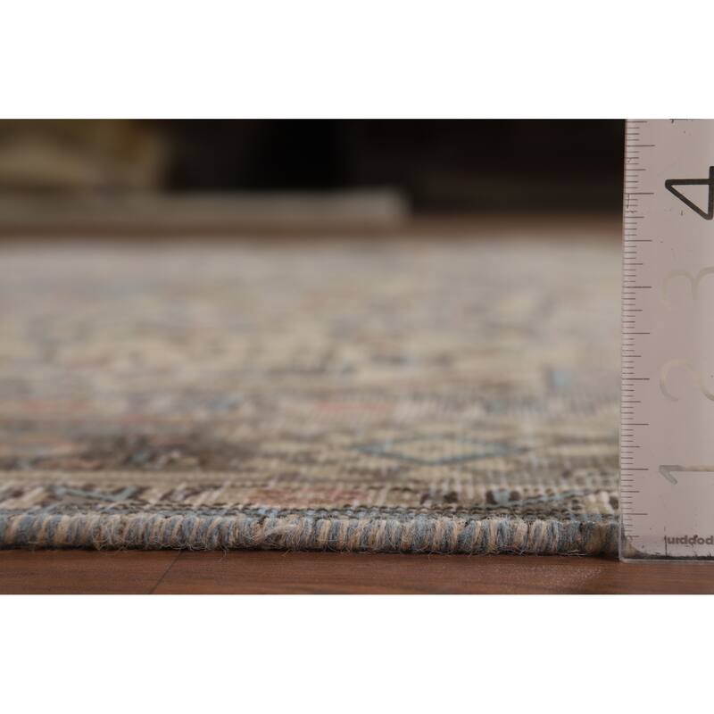 Geometric Tabriz Persian Area Rug Handmade Oriental Wool Carpet - 6'7"x 9'2"