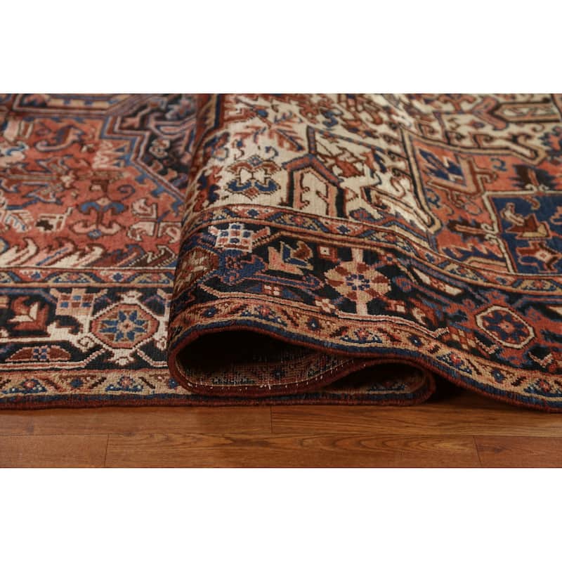 Vintage Geometric Heriz Persian Traditional Wool Area Rug Hand-knotted - 8'7" x 10'9"