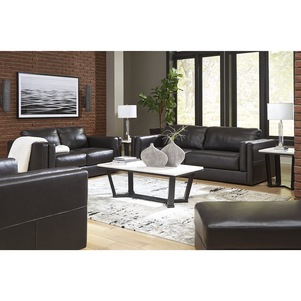 Signature Design by Ashley Amiata Black 4-Piece Upholstery Package - 96"W x 41"D x 35"H