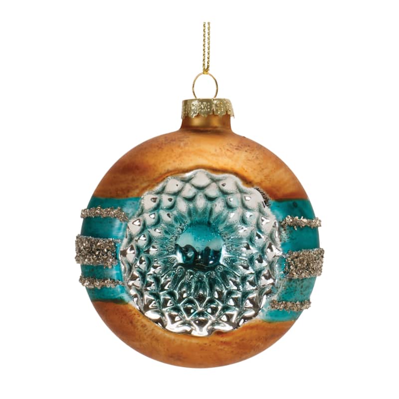 Holiday Glass Reflector Tree Ornaments Set of 12 for Indoor Use - 3" x 2.75" x 4"