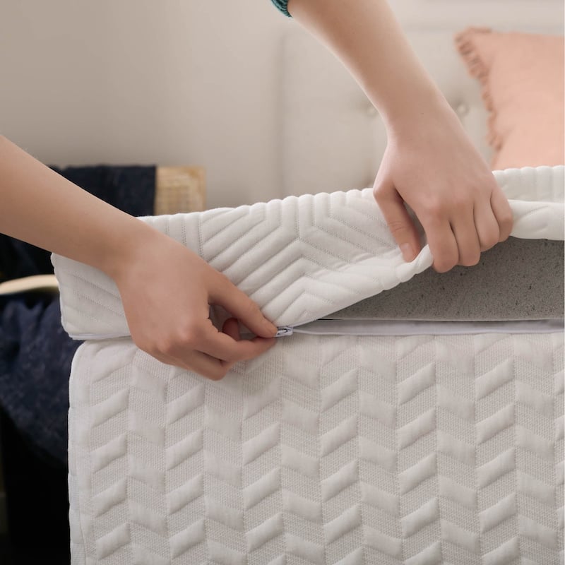 Lucid Bamboo Charcoal and Gel Memory Foam Covered Mattress Topper 2,3,4 inch - N/A