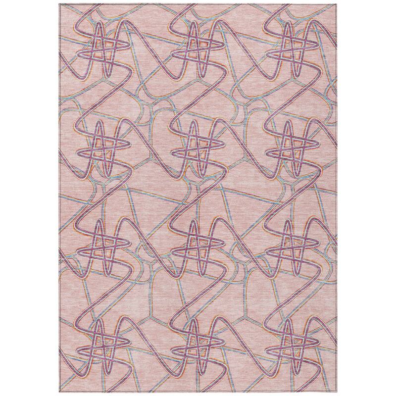 HomeRoots Geometric Contemporary Rectangle Outdoor Rug