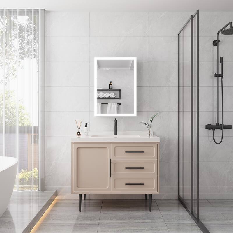 Bathroom Medicine Cabinet with Lights, 28 Inch LED Cabinet with Mirror, Lighted Medicine Cabinet with Defogger, Digital Clock