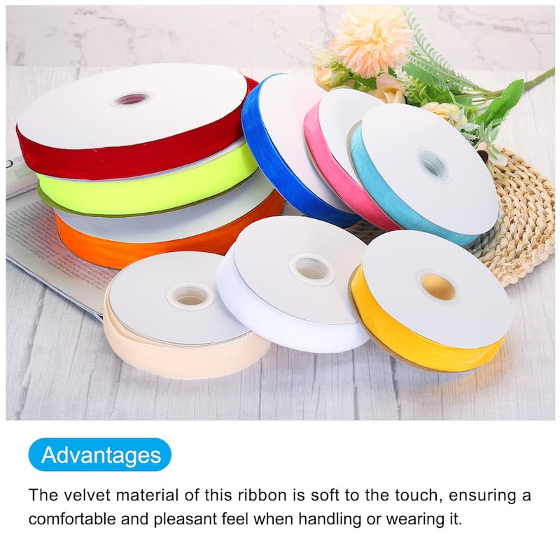Velvet Ribbon Single Face Spool Silky for Gift Wrapping Bow Decoration