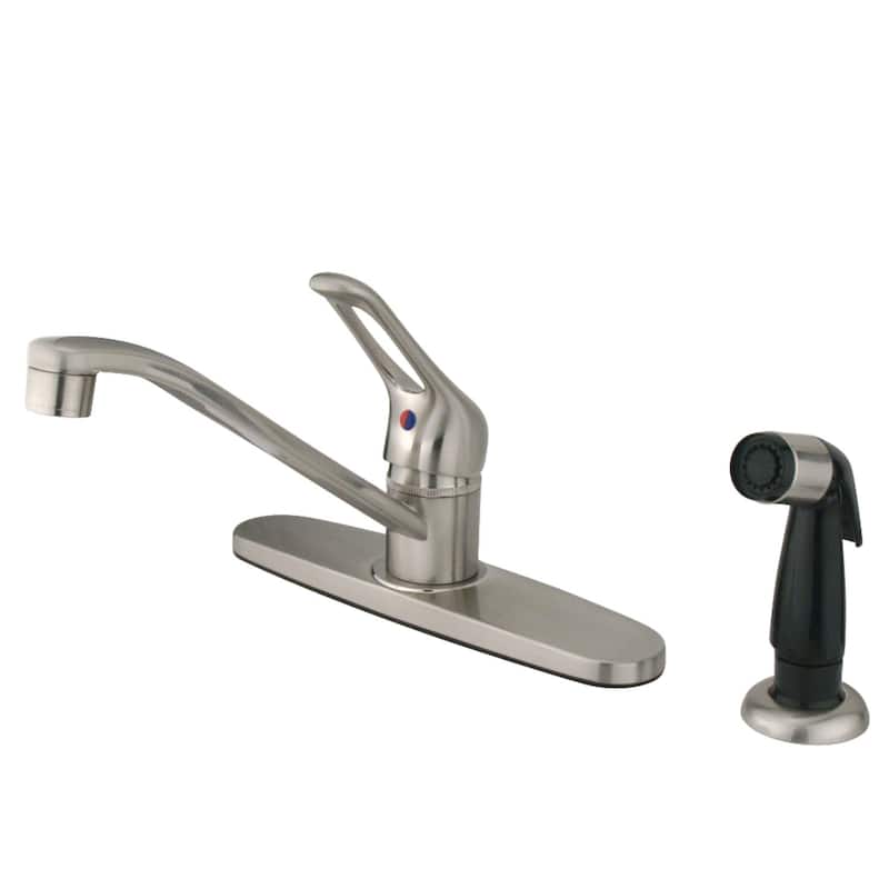 Kingston Brass Wyndham 1.8 GPM Standard Kitchen Faucet - Includes Side - Brushed Nickel